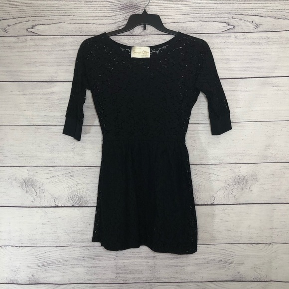 Anthropologie Souvenir Edition by Staci Woo Dress Black Lace Mini Dress Sz XS - Picture 3 of 6